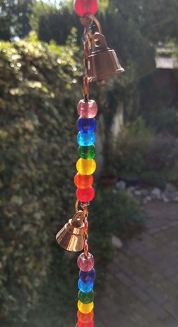 Glockenschnur 7 Glocken (1 größere  + 6 kleine Glocken Regenbogen