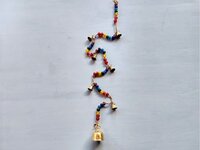 Glockenschnur 7 Glocken (1 größere  + 6 kleine Glocken Regenbogen